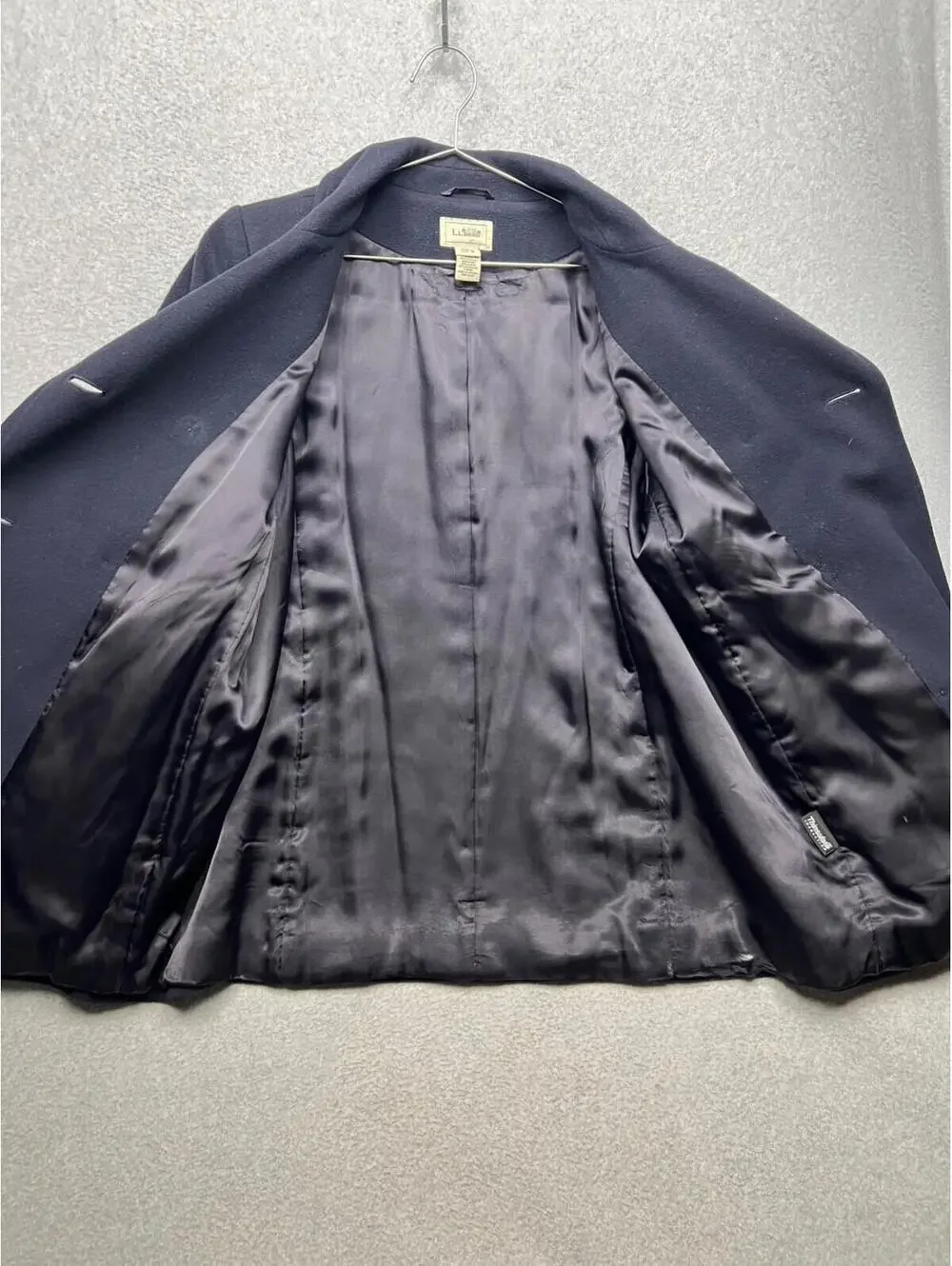 Vintage LL Bean Wool Pea Coat Womens 16 Navy Nautical Classic Classy